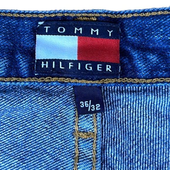 Vintage 90s Tommy Hilfiger Classic Blue Denim Men's Boot Cut Jeans 36" x 32" - Picture 5 of 7